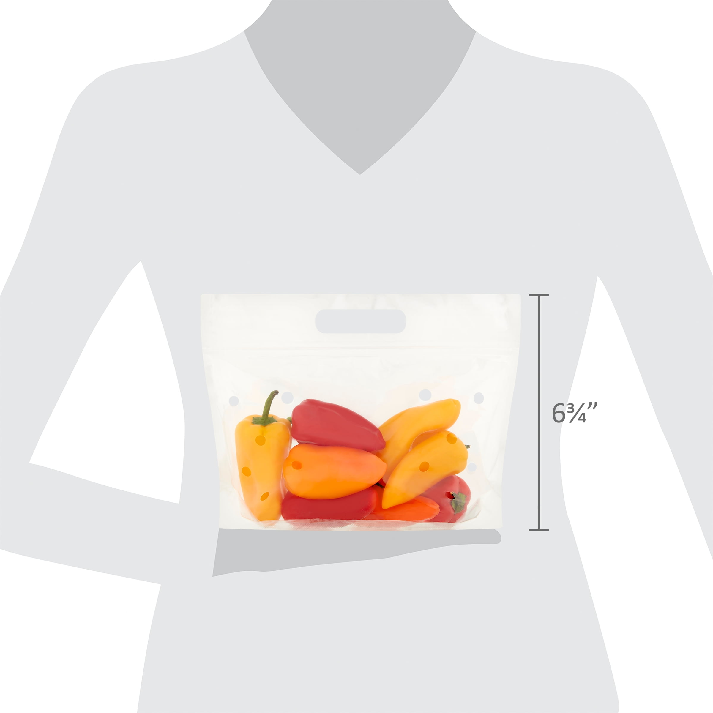 a female one hand holds red bell pepper,other hand carry reusable cloth bag  of fruits and vegetables isolated on blue background,concept campaign of  using reusable bag,zero waste, stop global warming 31400385 Stock